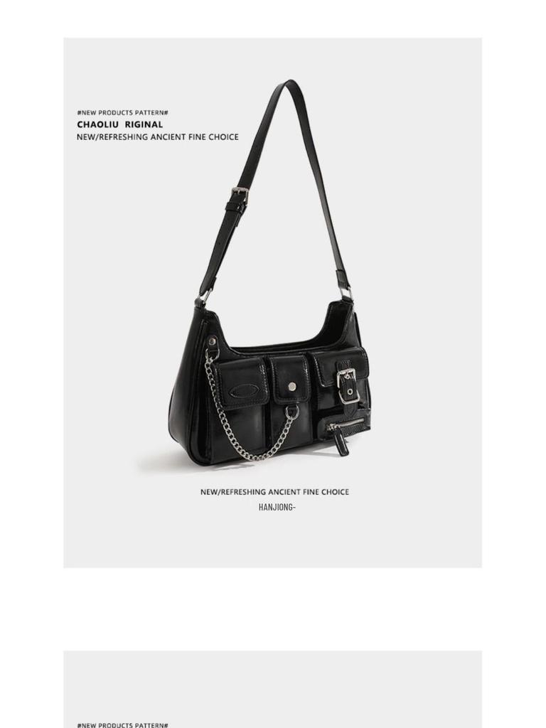2023 Women's Chic Influencer Underarm Bag: Stylish Spicy Girl Crossbody & Shoulder Niche Motorcycle Bag