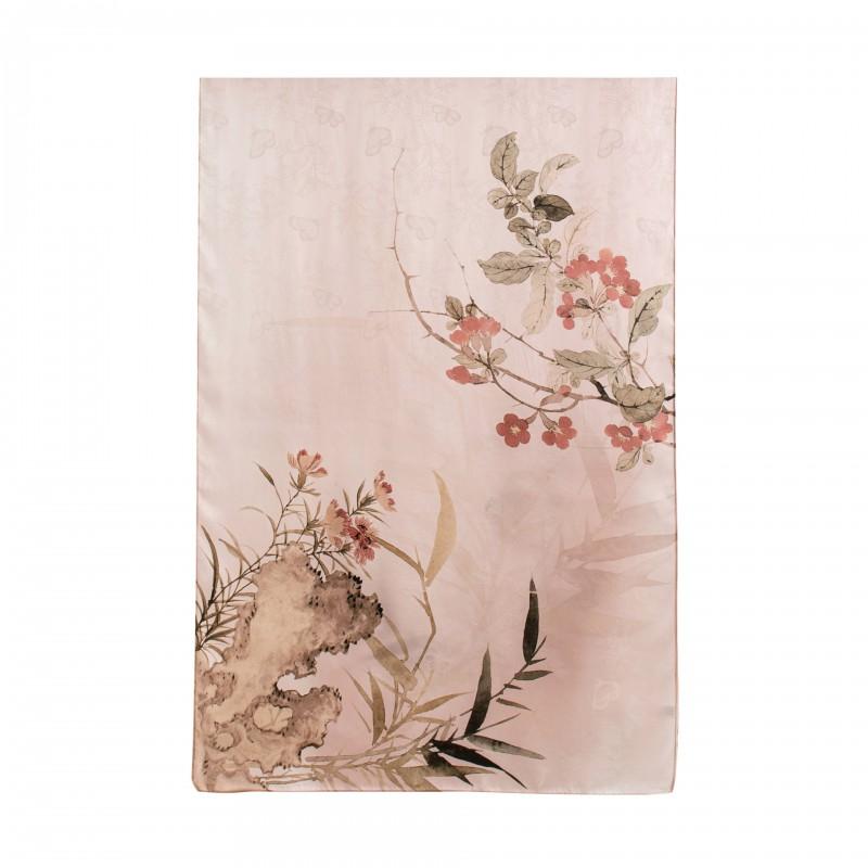 Silk Scarf Women Mulberry Shawl Gift Mom Fashionable Wrap Elegant Floral Design
