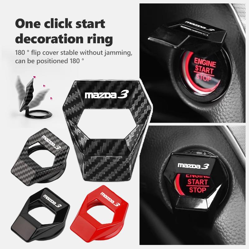 New Car One-Click Start Buttons Protective Cover Decoration For Mazda CX-3 CX-4 CX 5 CX-7 CX-8 CX-9 Demio Axela Atenza
