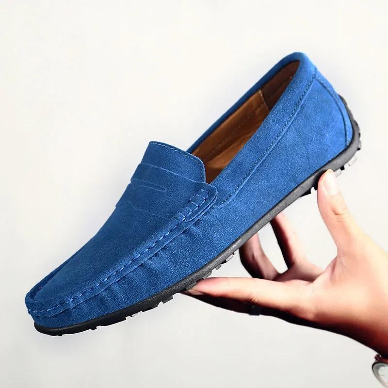 Fashion Men Casual Shoes Luxury Mens Loafers Handmade Suede Leather Men's Shoes Moccasins Slip On Flats For Male Luxe Driving Shoes