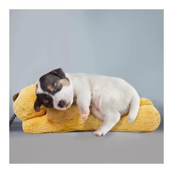 Dog Toy Popular Dog Toy Heartbeat Plush Dog Toy Chew Unbreakable Stuffed Toy (Light Brown)