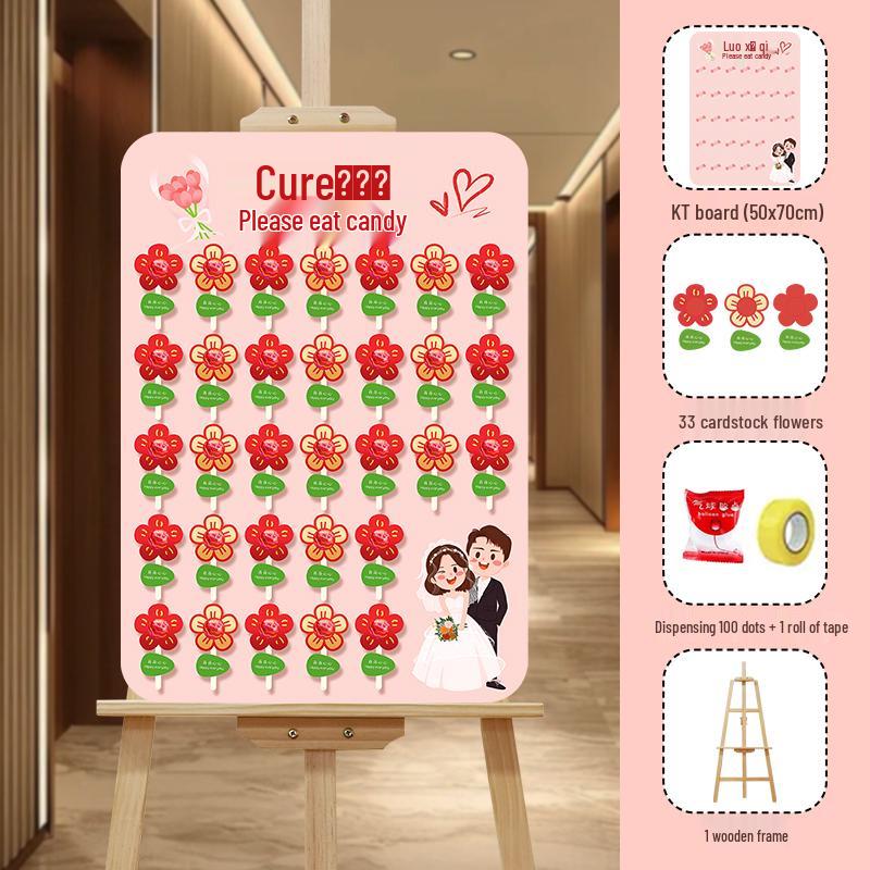 Creative Wedding Engagement Candy Lollipop Welcome Sign and KT Board Backdrop Decoration