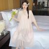 Princess Ling Lei French Nightdress Women'S Summer Mesh Sweet Pure Wind Short-Sleeved Long Dress Pajamas Loungewear