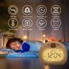 1Pc Cute Capybara Alarm Clock Bedside LED Clocks with Dimming Night Light 3 Workday Alarm Mode Rechargeable Alarm Clock for Kids
