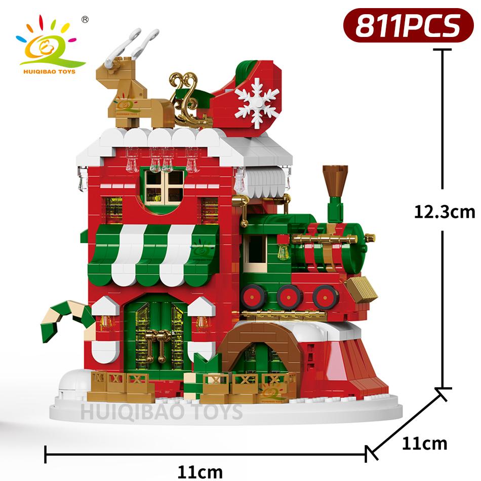 Non-Toxic Children Mini Christmas Tree Santa Claus House Model Micro Building Block Diy Snowman Bricks Toys Adult Ornament Gift