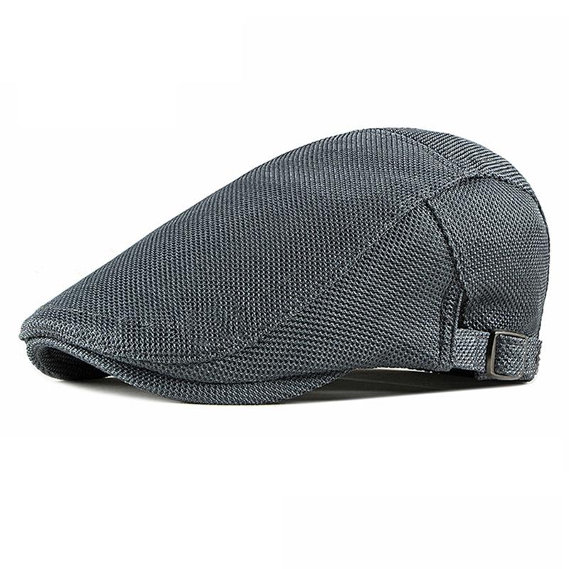 Frühling Sommer Herren Netz Newsboy Caps Lässig Atmungsaktiv Outdoor Retro Barett Mütze Golfmütze Mode Einfarbig Flache Kappen Damen