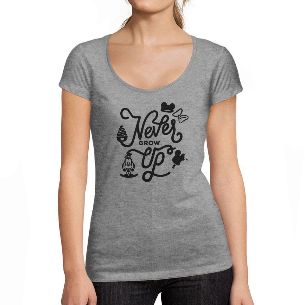 ULTRABASIC® - Women s Low-Cut Round Neck T-Shirt Never Grow Up