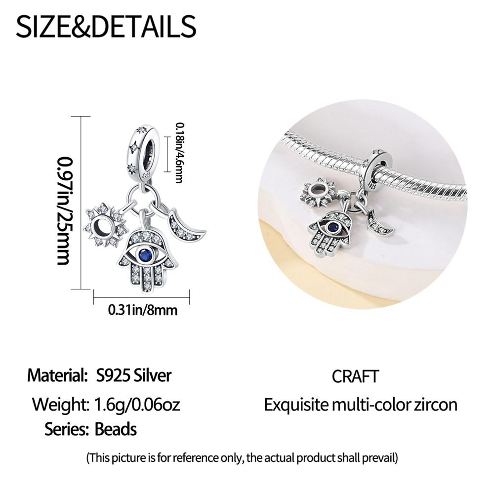Authentic copper Charm Bead Charms Luxury Blue Palm Guardian Pendant Bead Charms Compatible With Bracelets Diy Women Making Delicate Gift