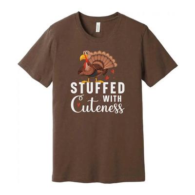 T-shirt Unisexe Thanksgiving Motif Dinde Rempli de Mignonnerie Ele