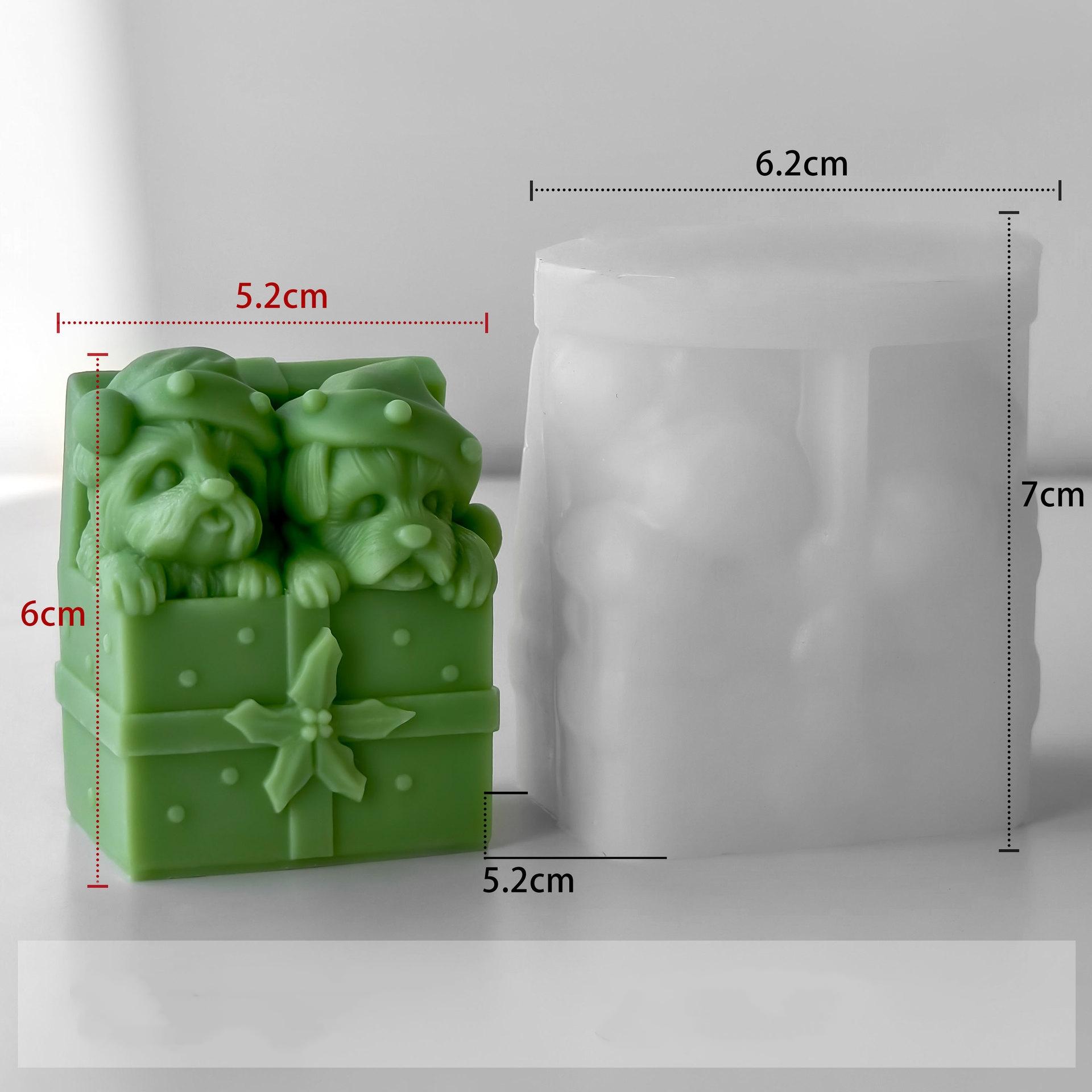 

Silicone Candle Mold Easy To Use Dog Gift Box Silicone Mold Candle Mold Charming For Diy Crafting Christmas Decorations Resin