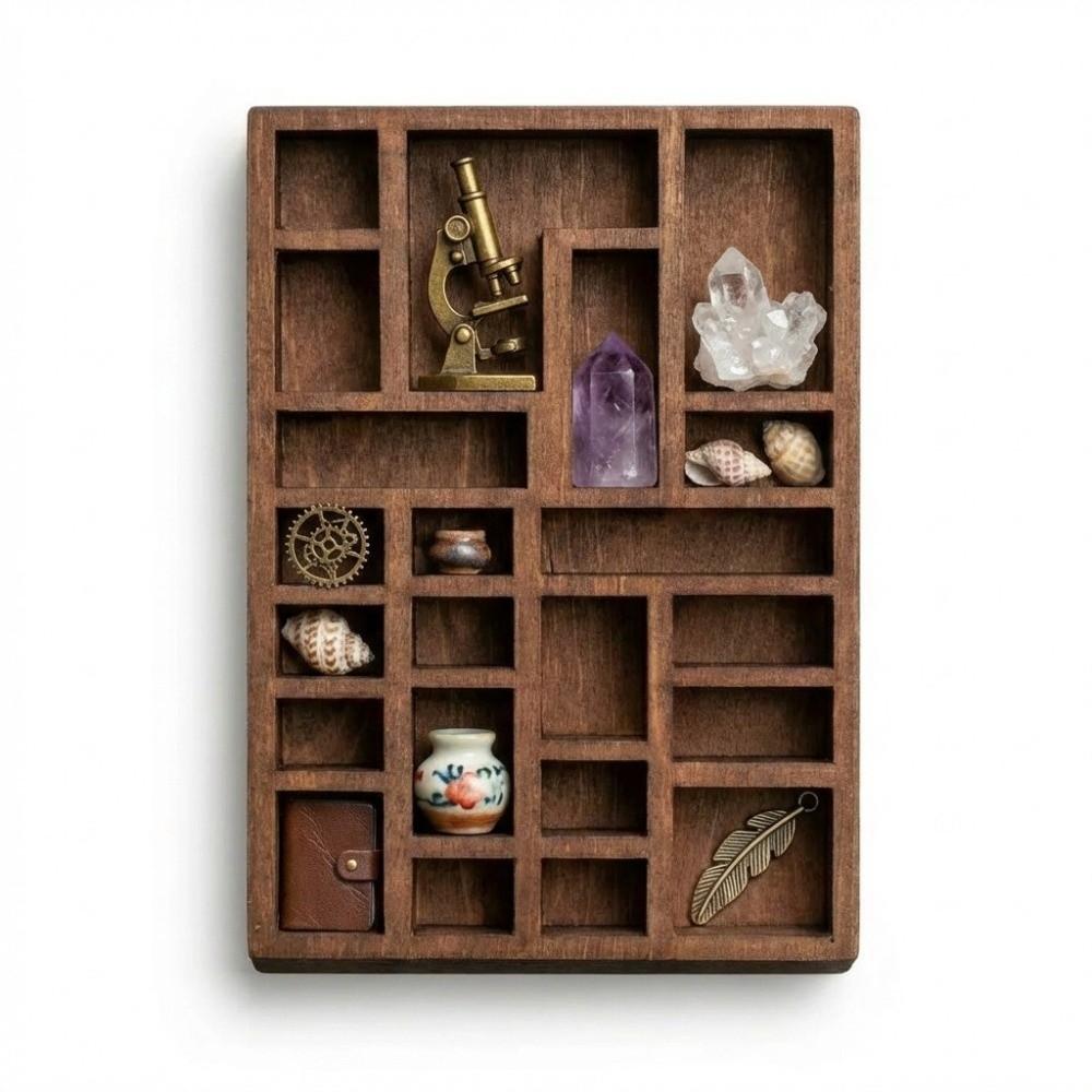 Miniature Crystal Mini Jewelry Holder Multi Compartments Dollhouse Shelf  Doll House Decor