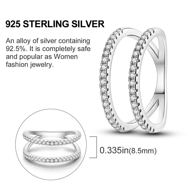 New 925 Silver Rings Zircon Sparkling CZ Rings Rings For Women Original Wedding Fine Jewelry Accessories Gifts