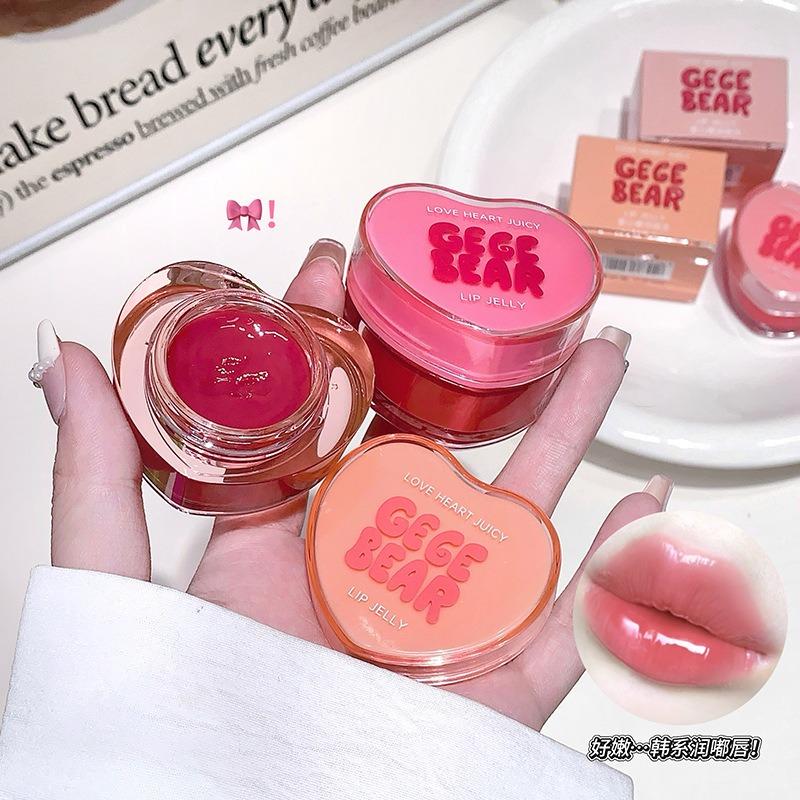 Gegebear Heart Shaped Moisturizing Lip Gloss Hydrating Color Boosting Long Lasting Non Staining