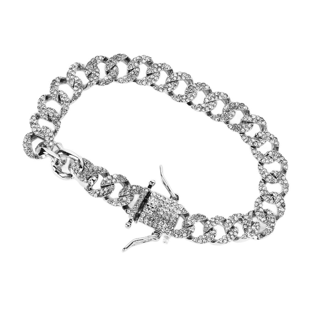 Men Necklace 20cm Silver Zinc Alloy Simple Stylish Link Chain Necklace for Street Party