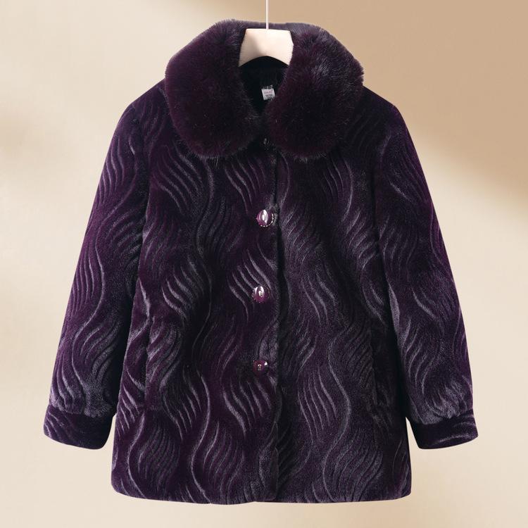 

Женская зимняя одежда, Женское пальто для бабушки, Толстое, Меховой воротник, 60 лет, 70 лет, Темперамент, Осенне-зимняя одежда для мамы 5XL фиолетовый