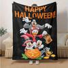 1 szt., Wesołego Halloween! Świętuj z postaciami Disneya na przytulnym kocu dekoracyjnym. Idealny na prezent, flanelowy koc, idealny do sypialni