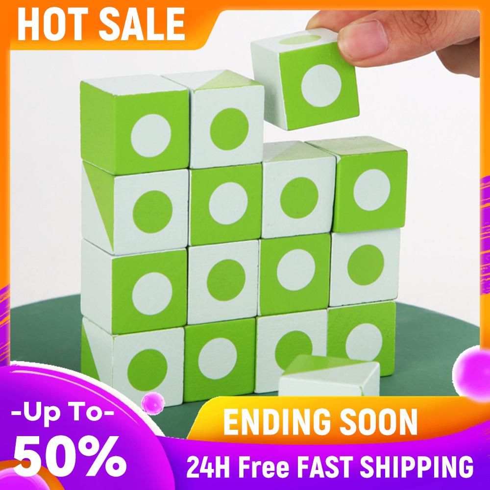 

Wooden Shape Puzzle Pattern Blocks 3D Logic IQ Game STEM Gift Brain Teaser Toy Early Learning Educational Toys for Kid Adults China Mainland