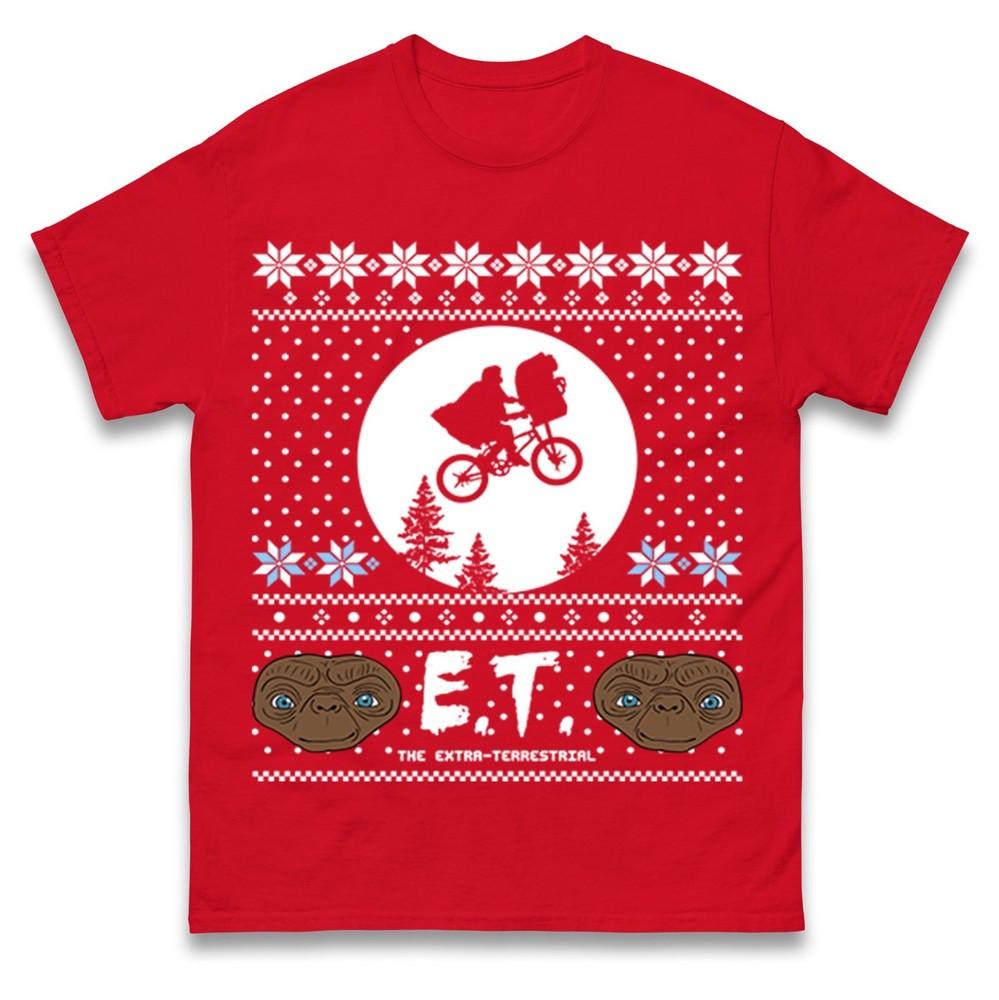 ET Christmas T Shirt Funny Xmas Festive Tee Top Xmas Gift Top S