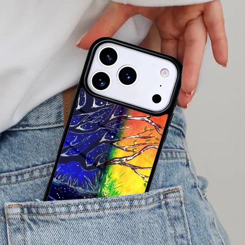 Day Night Tree Phone Case for iPhone 16e 15 14 13 12 17 Pro Max Plus Air 17pro Cover Coque