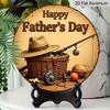 2D Flat, 1pc Vintage Aluminum Father's Day Sign - Round Rustic American Style Wall Decor with Fishing & Outdoor Theme, Pefect for Man Cave, Garden