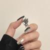 Punk Retro Personality Niche Design Sense Rose French Irregular Premium Sense Zircon Retro Open Ring