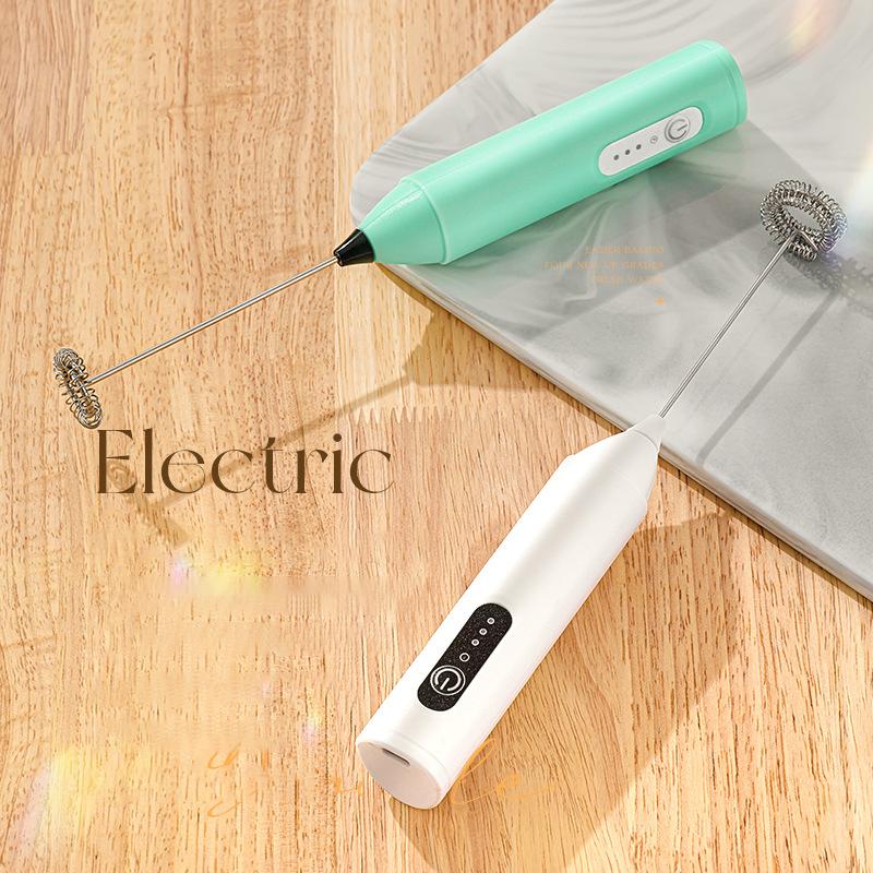 Wireless Electric Milk Frothers Coffee Frother Usb Rechargeable 3 Speeds Handheld Foam Maker Coffee Egg Beater  Cooking Tools