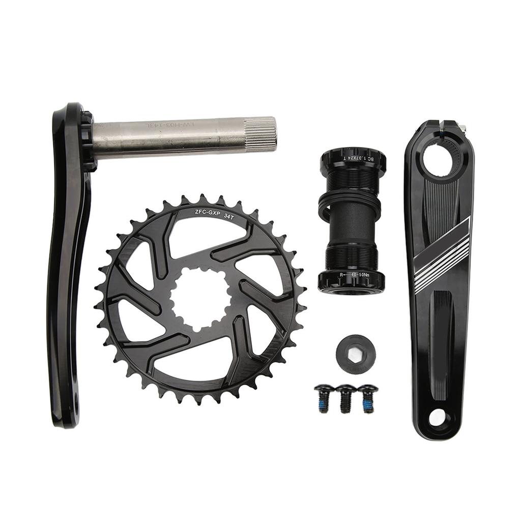 MEROCA 34T Mountainbike Kurbelgarnitur Aluminiumlegierung Hohl Integrierte Kurbelgarnitur mit Kettenblatt und Tretlager