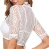 Women's Lace Crop Top Sheer Mesh Blouse Half Sleeve See Through Shirt Festival Wear Soft Fabric Lightweight Design