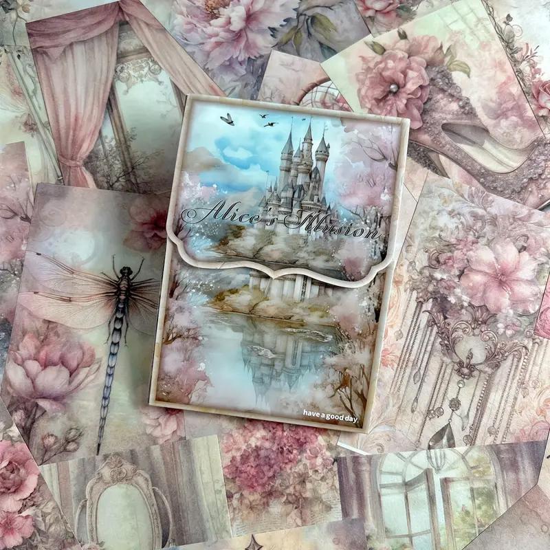 50sheets Retro Scrapbook Material Paper Hand Account DIY Collage Decoration Background Craft Paper