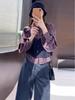 Korean Chic Plaid Shirt & Knit Camisole Vest Set - 2025 Autumn Women's Fashion