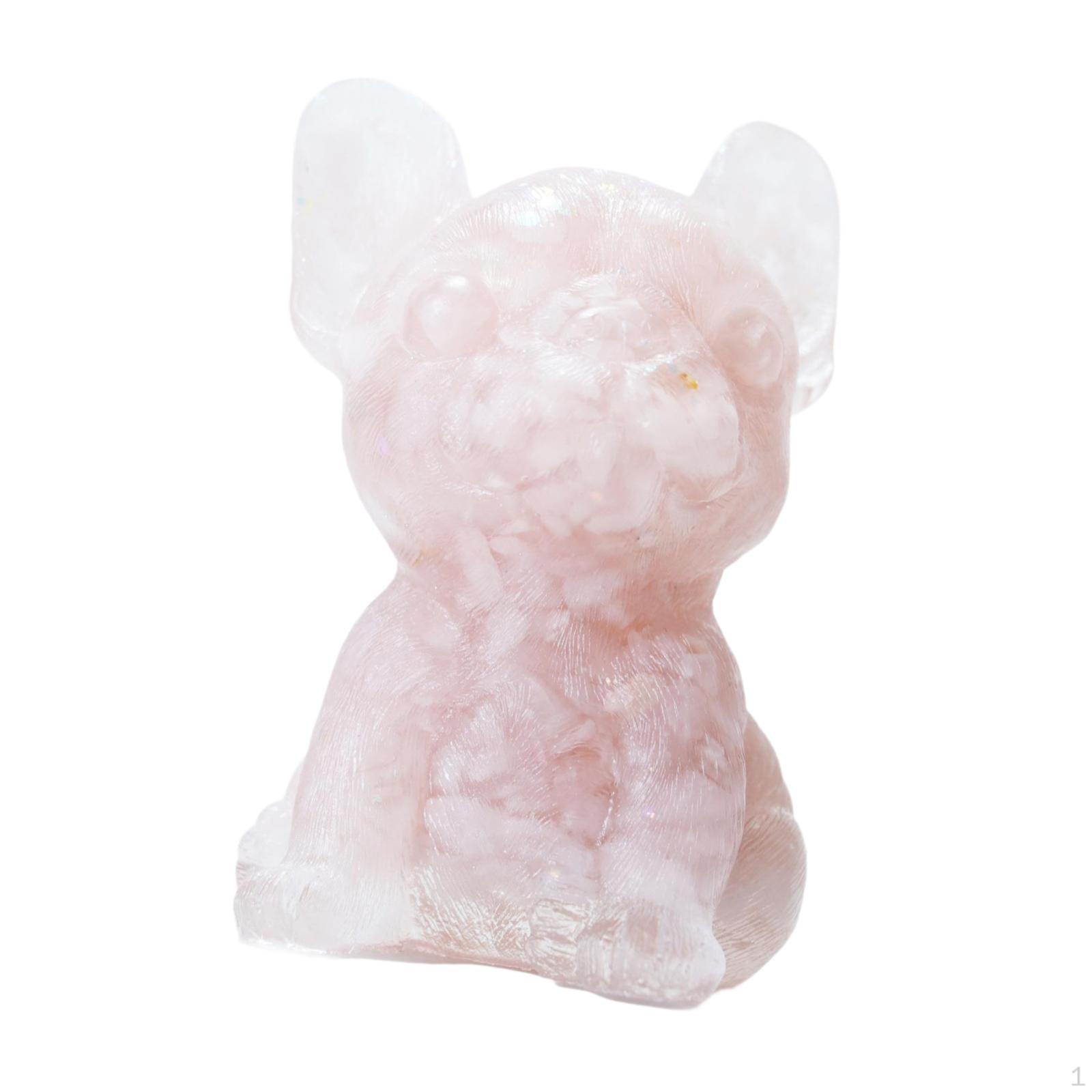 

Статуетка собаки Смола Ремесла Настільна прикраса для офісних шаф Полиця Книжкова полиця Pink