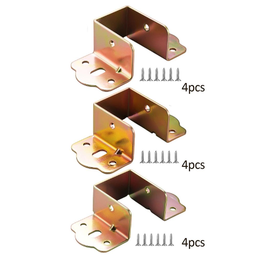 4x Bed Rail Brackets Bed Support Bracket Bed Beam Connector Metal Bed Hinge for Connecting To Wood, Headboards, and Foot Boards