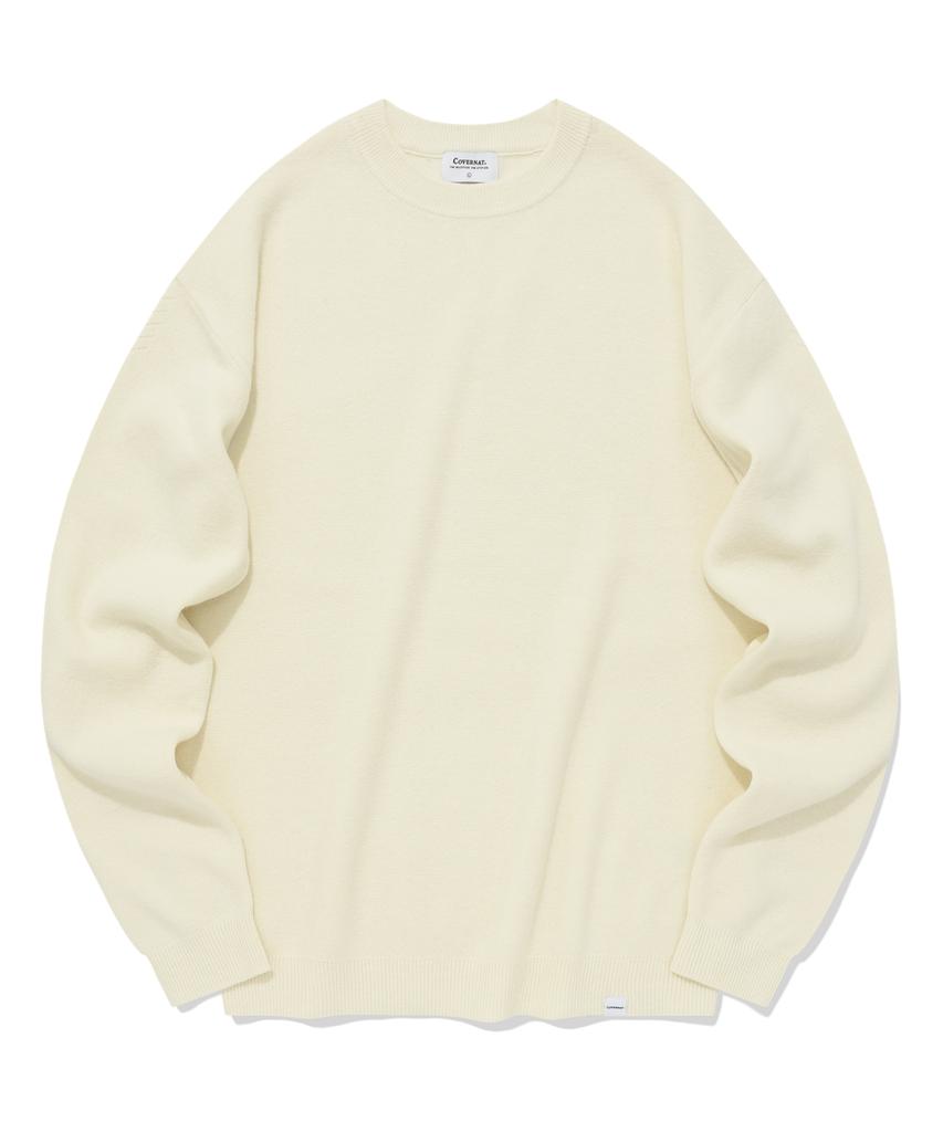 COVERNAT Lambswool Round Knit Ivory