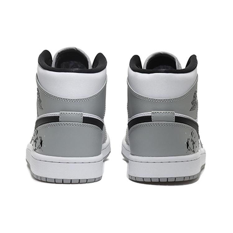 Jordan Air Jordan 1 Cushioning Slip Resistant Abrasion Resistant Mid top Vintage Basketball Shoes Men's Smoke Gray 554724-092(Team56-)