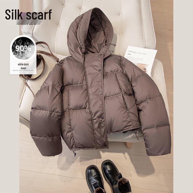 

Женская повседневная короткая пуховая куртка с капюшоном S