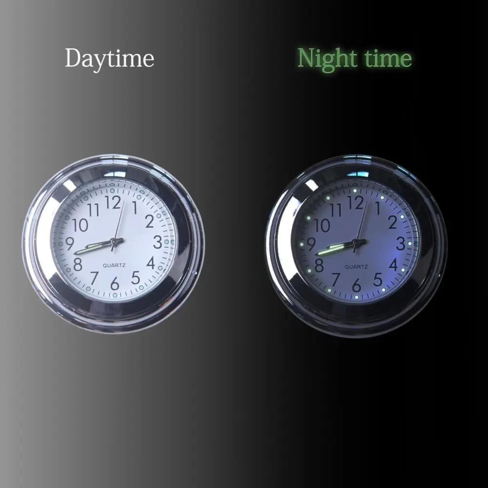 1/2pcs 22-25mm Motorcycle Handlebar Clock Thermometer Luminous Waterproof Dial Motorbike Handlebar Mount for Yamaha Kawasaki Etc