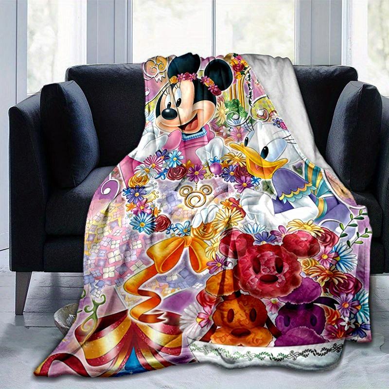 1pc, Minnie and Friends (3) Home Decor Blanket: A Cozy Flannel Throw for Bedroom, Living Room, Travel, Camping, Car