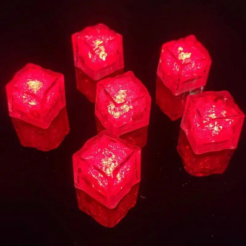 12-60PCS LED Light Up Ice Cube Lamp Reusable 3D Atmosphere Light Eco-friendly Promotional Lamp for Party Bar Wedding KTV Decor
