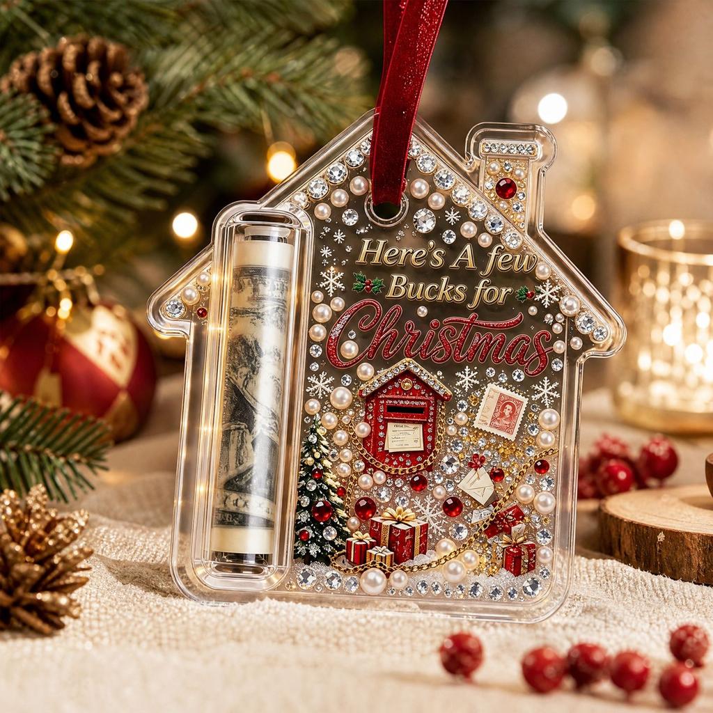Christmas Ornament - 2D Flat Acrylic Holder Hanging Decoration for Gift Cards and
