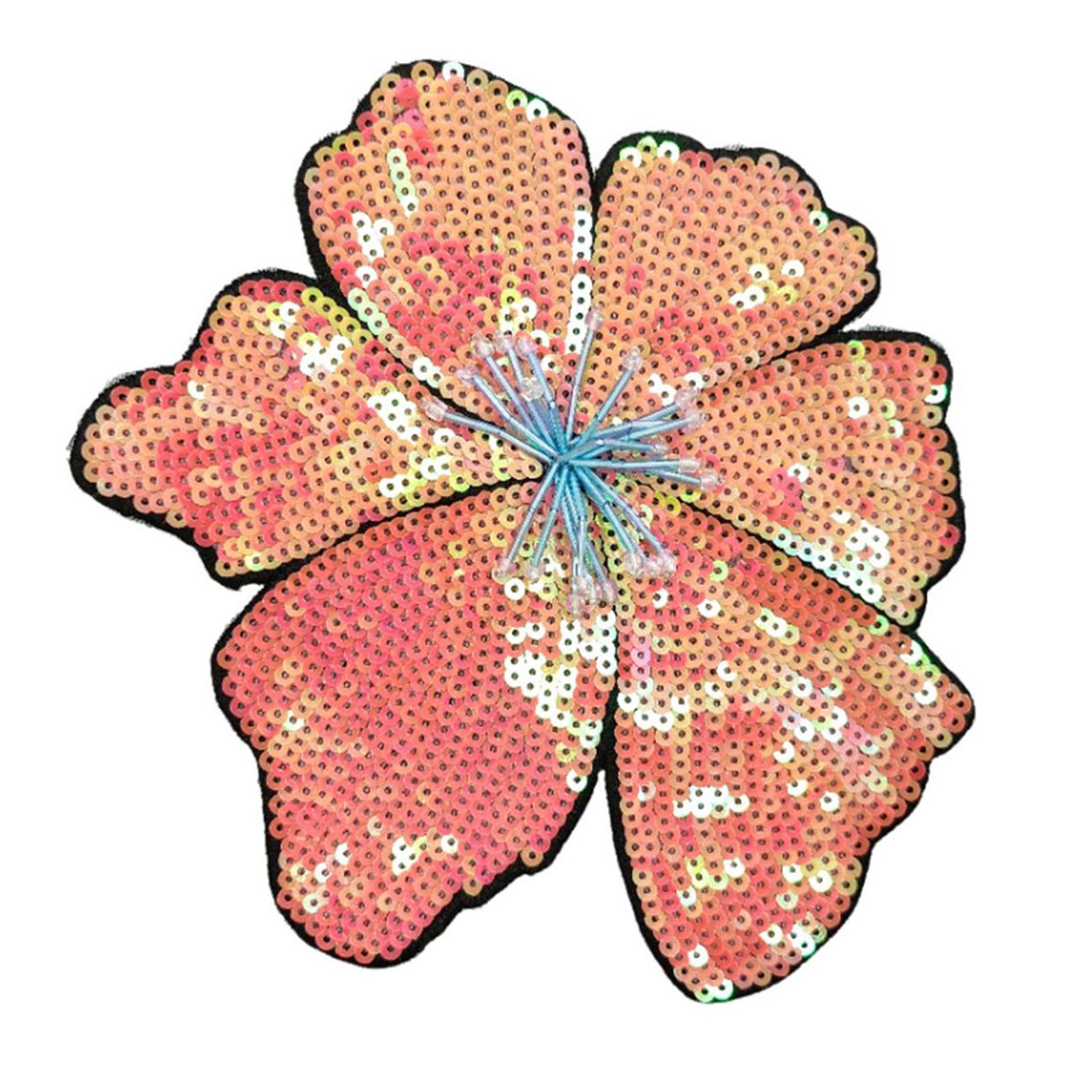 

Embroidery Fabric Flower Patch Sequined Applique For Easy Application On Various Textiles Craft Costume Garment Decors T2