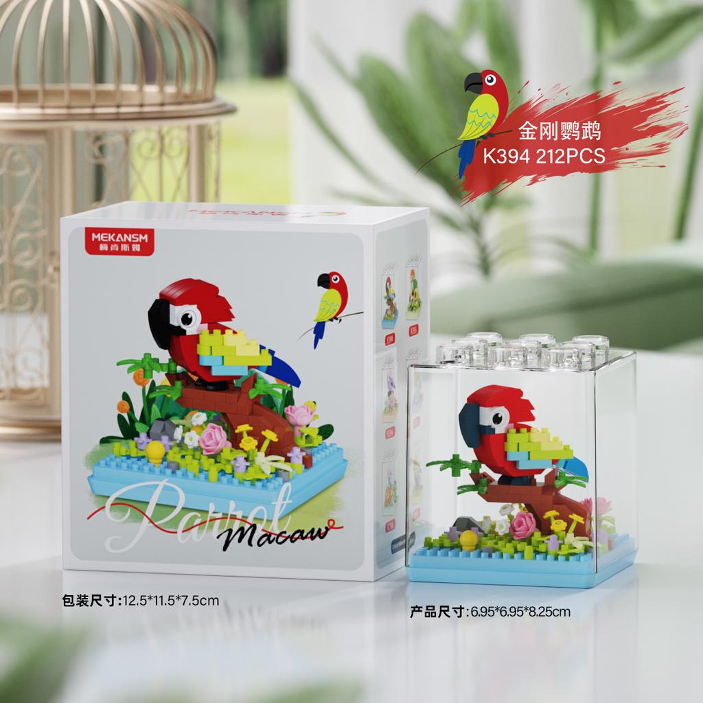 Kids Toys Mini Parrot Building Blocks Models Flowers Birds Animals Micro Blocks Stacking Toys Gifts Creative Ornament