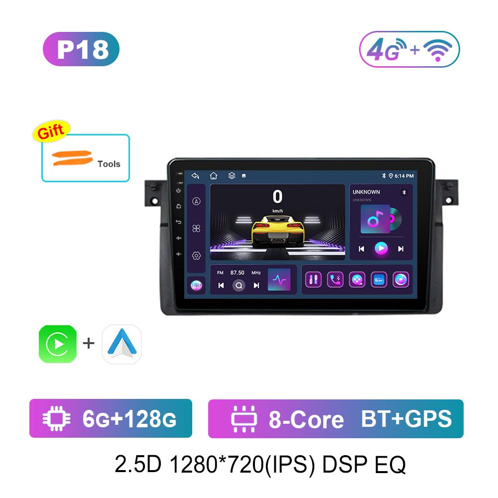Android Car Radio Multimedia Video Player for BMW E46 M3 318/320/325/330/335 Bluetooth GPS Navigation WiFi HD Touch Screen