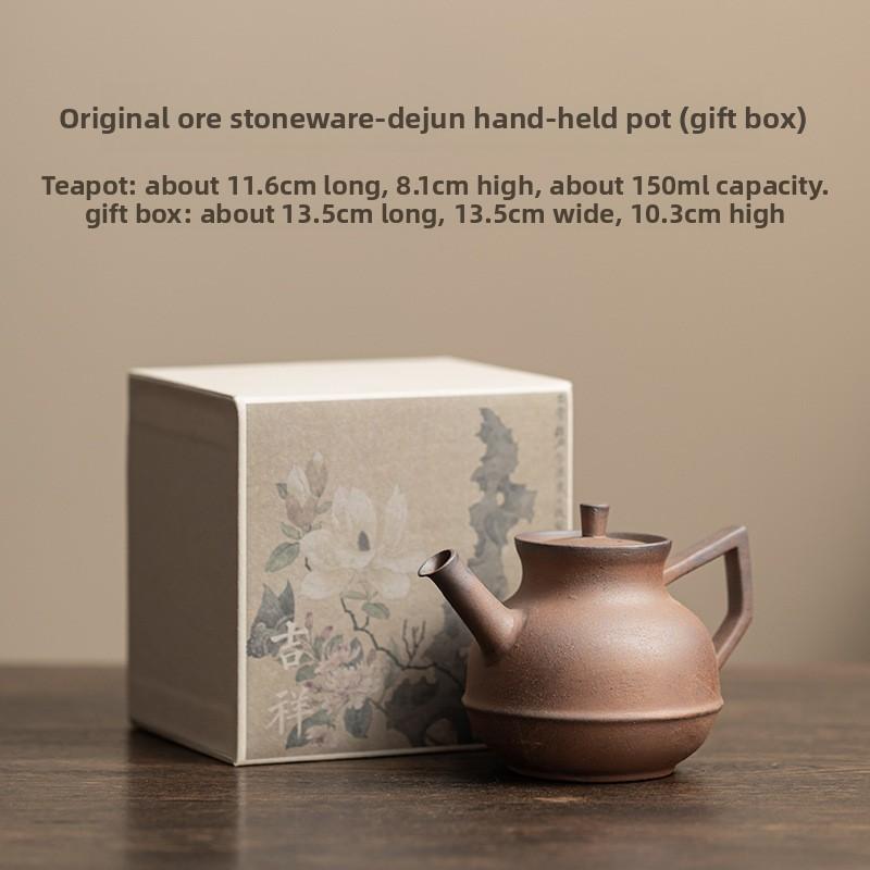 Original Mineral Rough Ceramic Teapot Handmade Wabi Sabi Style Old Rock Mud Chinese Retro Unglazed Single Pot Kung Fu Tea Set