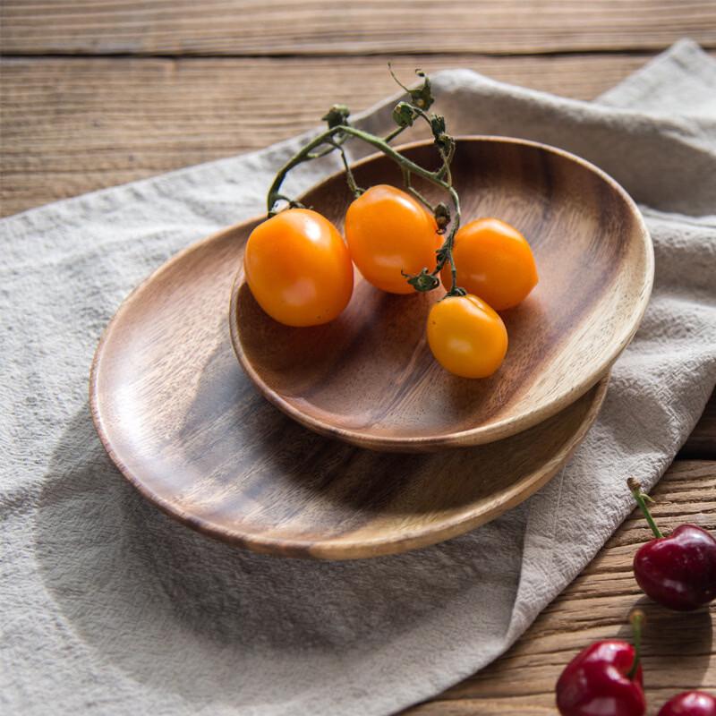 Ruhan Nordic Acacia Wood Round Serving Tray