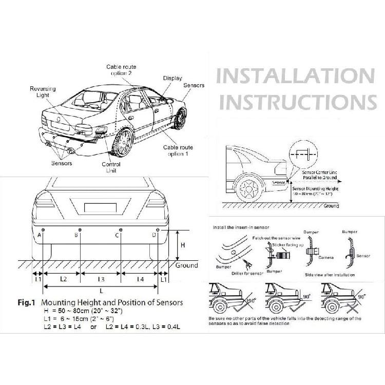 4 Parking Car Parking Sensor Kit LED Display View Reverse Backup Radar System Backup Sensor Reversing Sensors Universal Auto Radar Detector Sensors