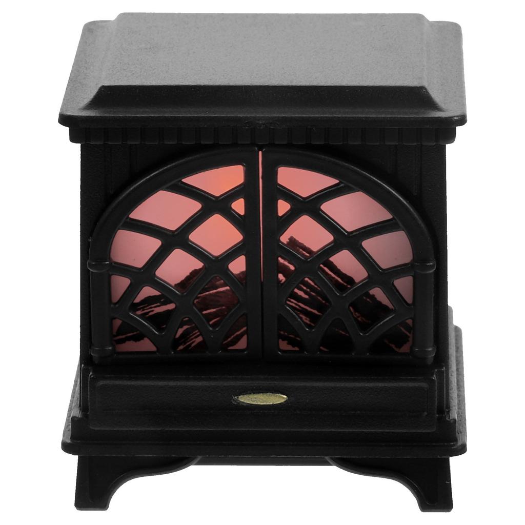 Mini Plastic Luminous Fireplace Miniature House Accessories Mini Fireplace Decoration for Tiny House DIY Craft Prop