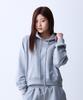 CRUSHST Slimline Crop Sweat Raglan Hoodie Gray