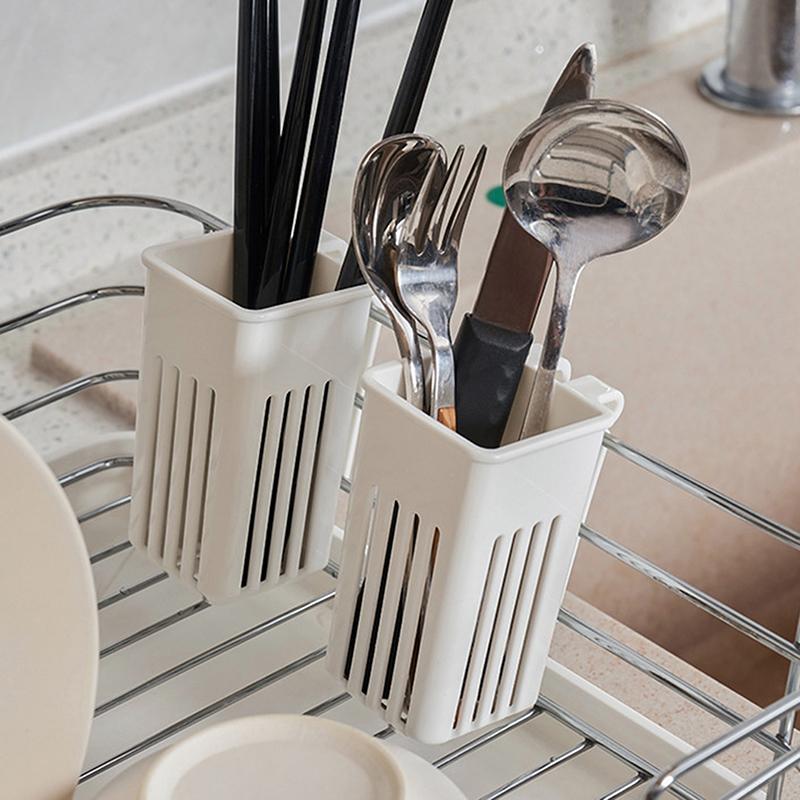 CCA83-Multifunctional Kitchen Chopsticks Holder Hanging Drain Box Organizer Storage Rack Save Space Hanging Tableware Holder
