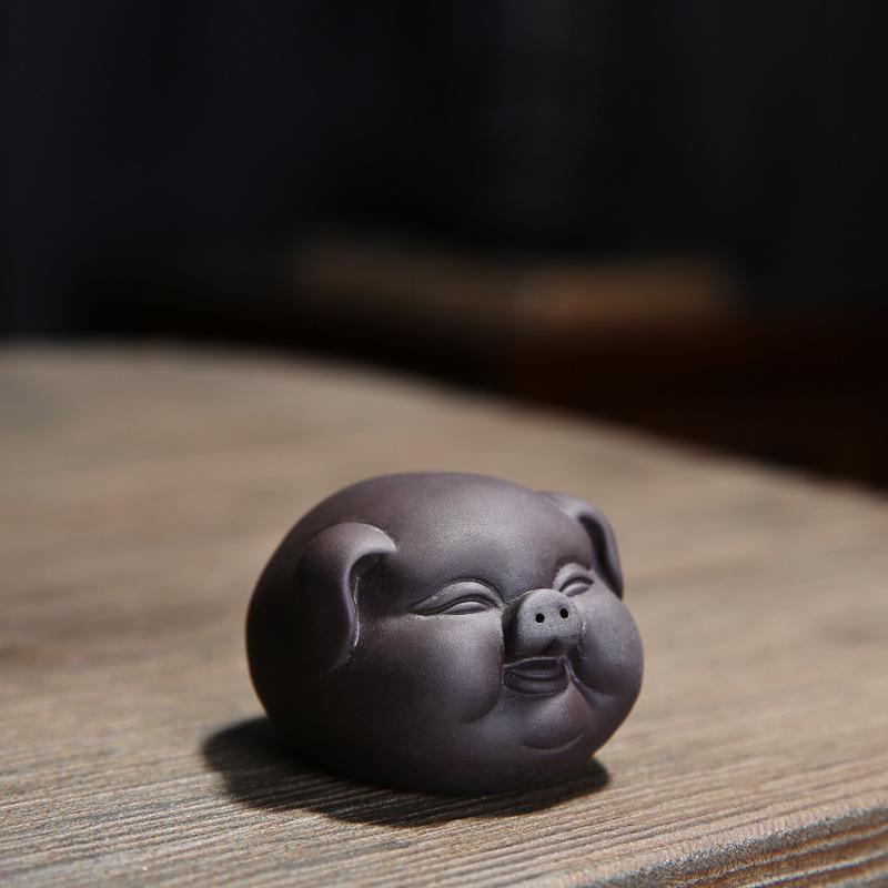 Purple Sand Tea Pet Ornament Boutique Tea Can Be Raised and Played with Tea Art Mini Piggy Lucky Xiaofu Pig Tea