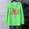 Ladies' Christmas Printed Round Neck Long Sleeved T-shirt Sweatshirt Top